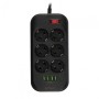 Prelungitor cu protectie Serioux, 6 prize schuko, input 100-240V, 5...