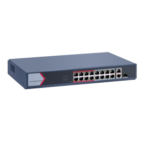 Switch PoE Hikvision DS-3E1318P-EI/M: 16 × 10/100 Mbps PoE port,1 ×...