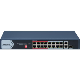Switch PoE Hikvision DS-3E0318P-E/M(C): 16 × 10/100 Mbps PoE port,1...