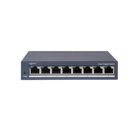 Switch 8 porturi Gigabit Hikvision DS-3E1508-EI(V2), L2, Smart Mana...