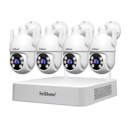 Sistem de supraveghere video 4 camere wireless 2MP 1080P SriHome NV...