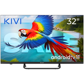 32", Black, HD 2k, Android TV 11, Black, 1920x1080, 60 Hz, AV1, Sou...