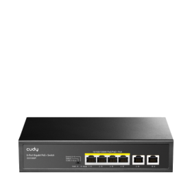CUDY 6-Port 10/100/1000M PoE+ Switch, 4-Port 10/100/1000 BASE-T Gig...