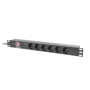 Unitate distributie alimentare PDU 19", 1U, 10A, 6 prize , negru, C...