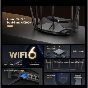 Mercusys MR90X Dual-Band WiFi 6 Router (AX6000), Standarde wireless...
