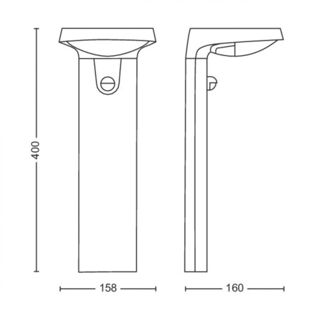 Stalp LED solar pentru exterior cu senzor de miscare Philips Tyla, ...