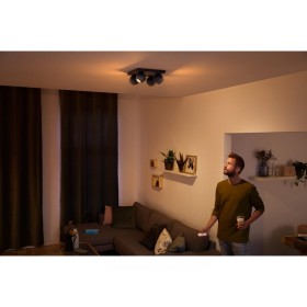 Spot LED Cvadruplu Philips Hue Buckram, Bluetooth, 4xGU10, 4x5W, 14...